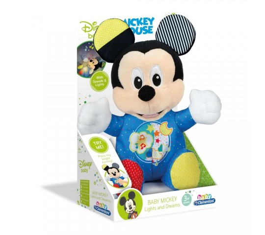 Бебешка играчка Мики Маус със звук и светлина Плюшен Mickey Mouse със звук и светлина