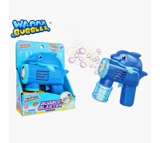 Играчка пистолет делфин за сапунени балончета Wanna Bubbles бластер делфин – цветни сапунени мехурчета