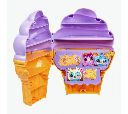 Играчка Yum Yumz сладоледена кутия за съхранение 6 плюшени любимци Кутия Yum Yumz с 6 ароматизирани плюшени любимци във сладоледена фунийка