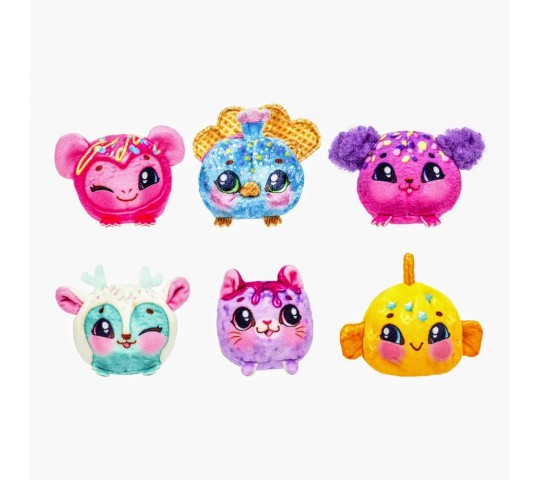 Играчка Yum Yumz сладоледена кутия за съхранение 6 плюшени любимци Кутия Yum Yumz с 6 ароматизирани плюшени любимци във сладоледена фунийка