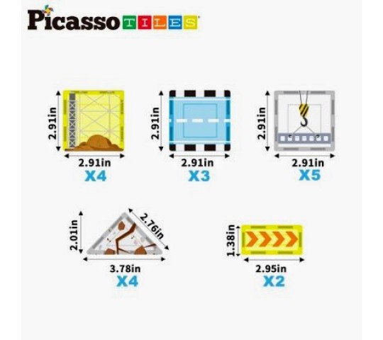 Магнитен конструктор Picasso Строителна площадка 26 части – STEM играчка