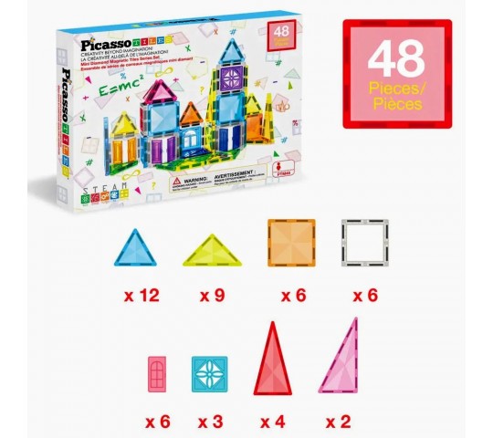 Picasso Steam магнитен конструктор Diamond 48 части – STEM играчка