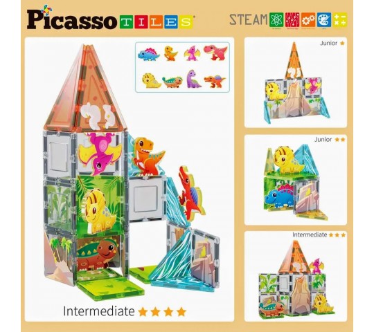 Магнитен конструктор Picasso Steam с динозаври