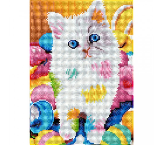 Комплект за блестяща картина Diamond Dotz Kitty Diamond Dotz Диамантен гоблен Kitty с 10614 диаманта