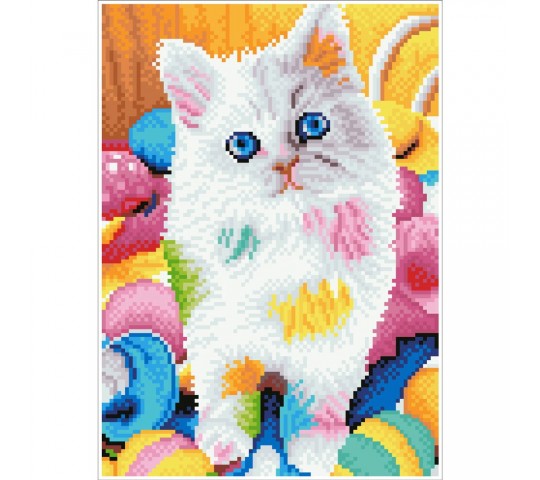 Комплект за блестяща картина Diamond Dotz Kitty Diamond Dotz Диамантен гоблен Kitty с 10614 диаманта