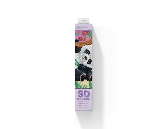Комплект за диамантен гоблен Diamond Dotz Panda Diamond Dotz Диамантен гоблен Panda с 8606 диаманта и писалка