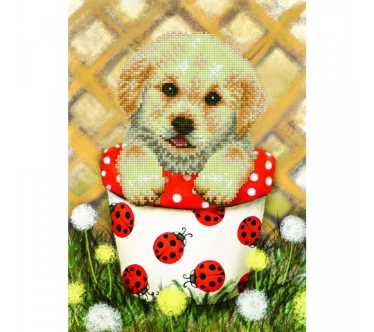 Diamond Dotz Диамантен гоблен Pup in Pot с 20587 диаманта и писалка