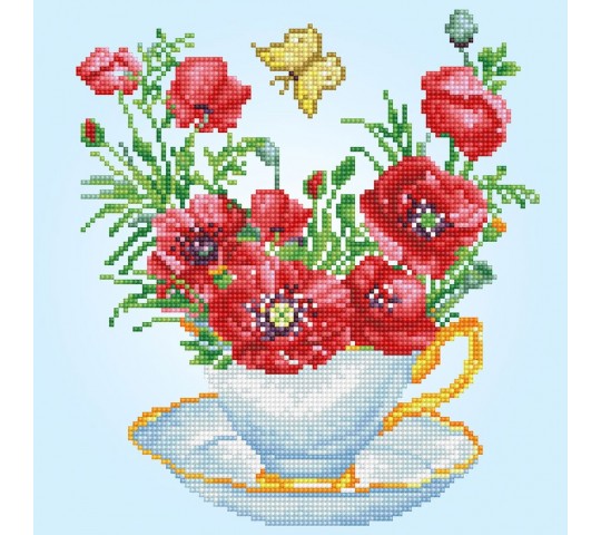 Diamond Dotz Диамантен гоблен Teatime Poppies с 5851 диаманта в комплекта