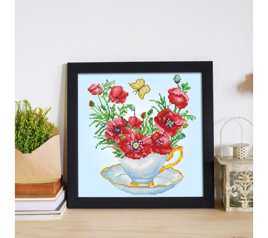 Diamond Dotz Диамантен гоблен Teatime Poppies с 5851 диаманта в комплекта