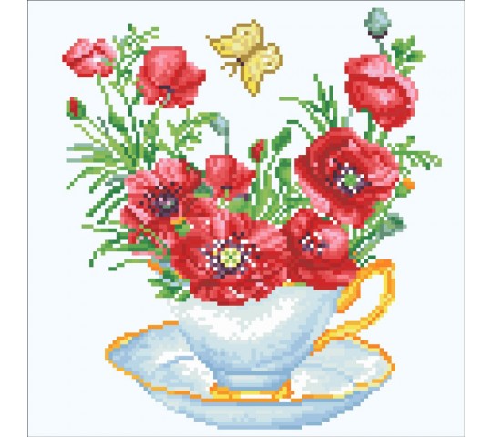 Diamond Dotz Диамантен гоблен Teatime Poppies с 5851 диаманта в комплекта