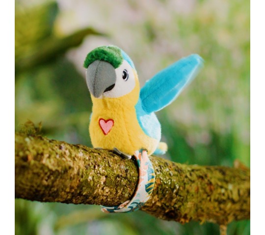 Happy Yappers Интерактивно Папагалче Blue Parrot – плюшена играчка в синьо, която повтаря думи и пее