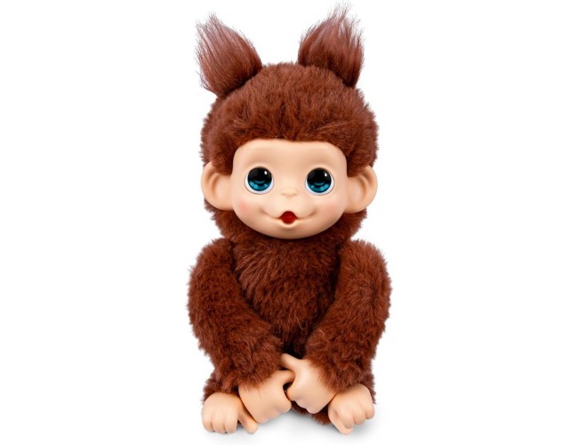 Little Live Pets Chikki Cherry – плюшена бебе маймунка за гушкане и игра Little Live Pets Интерактивна маймунка Chikki Cherry с тъмнокафяв мек косъм