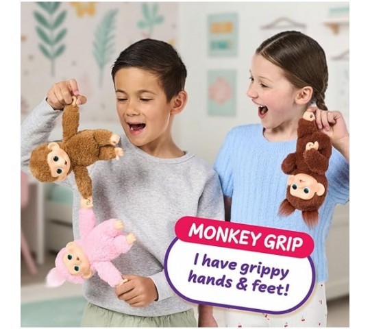 Little Live Pets Baby Monkey Minis Luna Lemon – интерактивна плюшена маймунка с розова козинка