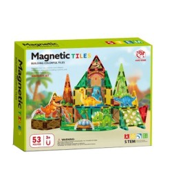 Magnetic Tiles Магнитен Конструктор с Динозаври 53 части