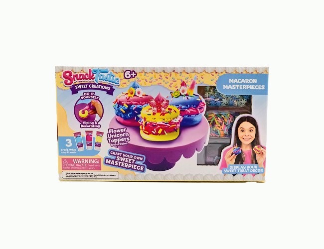 Комплект Snack Tastic за украса на макарони с еднорози Snack Tastic Декоративни Вкусотии Макарони – творчески комплект за декорация