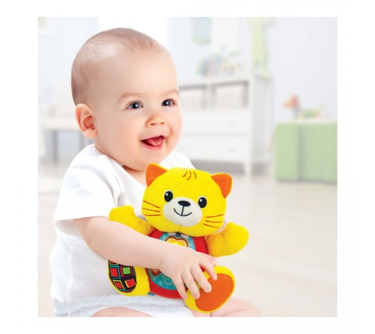 WinFun Музикално коте – плюшена бебешка играчка със светещи бутони
